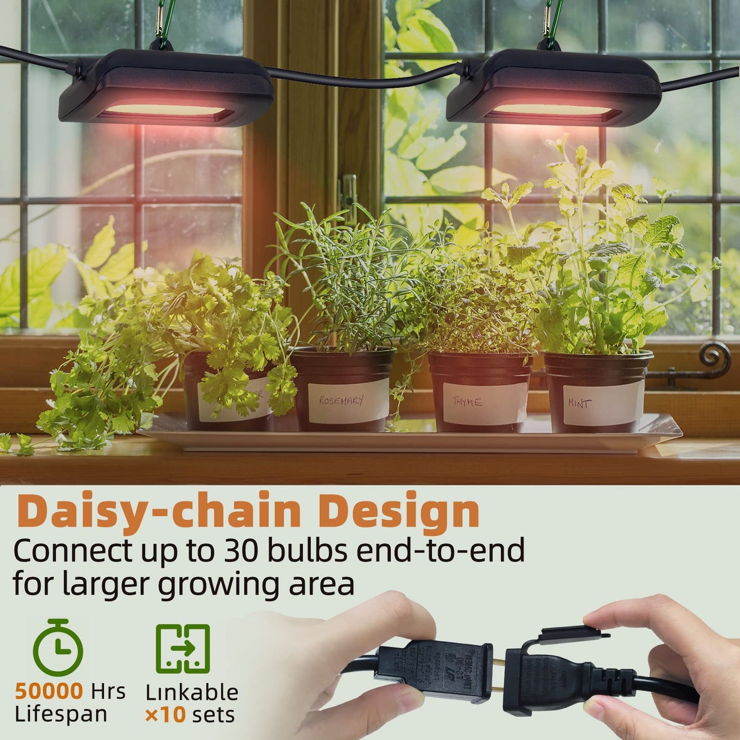 Skorter | Owleye 12Ft Led Grow Light, Ip65 Waterproof, Full Spectrum, Can be Connected, For Garden & Greenhouse