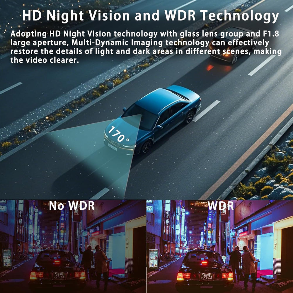 Skorter | Dash Cam Car Dash Camera, 1080P Ultra Wide Angle HD Lens, HD Night Vision Car Surveillance