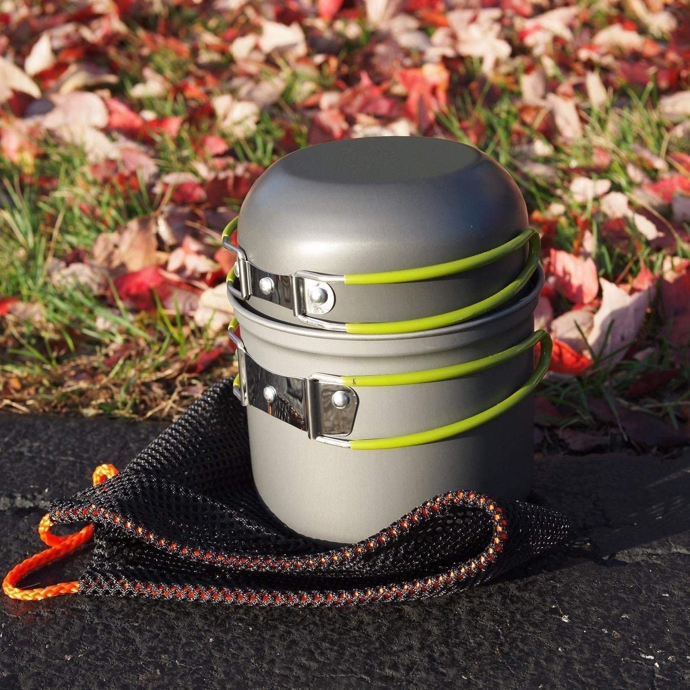 Skørter | Outdoor Camping Cookware Set for 1-2 People Camping Cooking with Portable Bags and Tableware Camping & Hiking Equipment