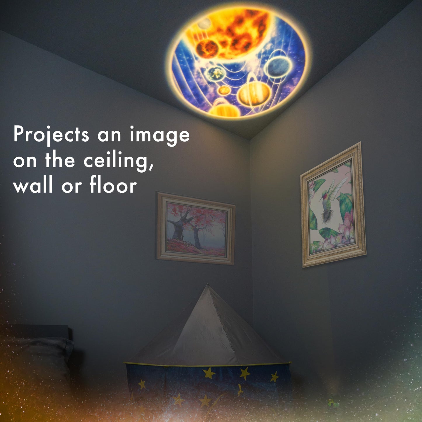 Skorter | Projectables Led Night Light - Automatic On/Off, Projects the Solar System & Wildlife, Green/Blue