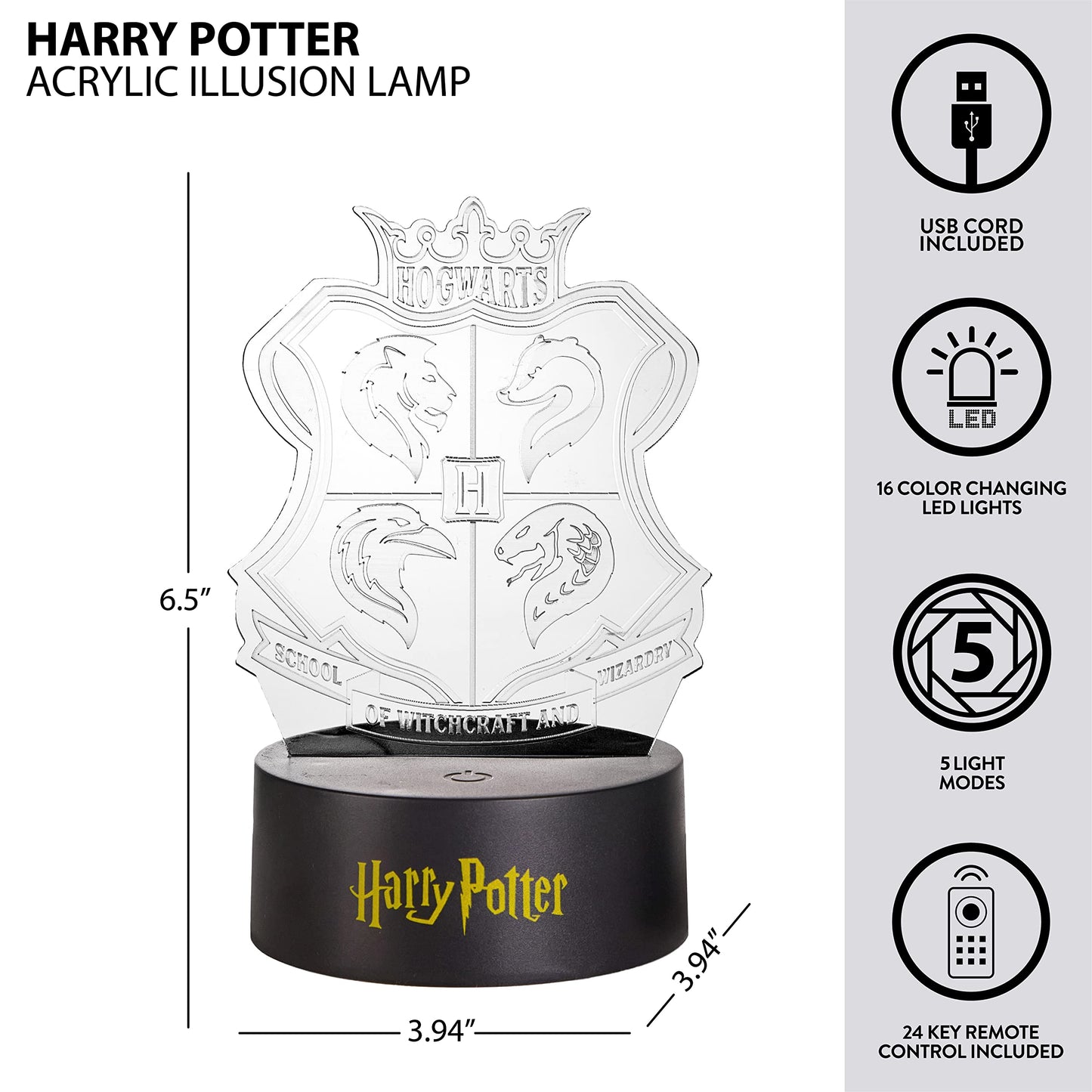 Skorter | Idea Nuova Harry Potter 3D Acrylic LED Illusion Lamp - Unique Home Decoration And Gift