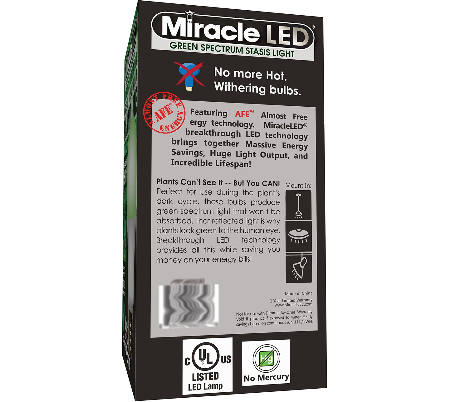 Skorter | Miracleled 604614 Green Spectrum 60W Grow Light For Indoor Plants, 1 Pack