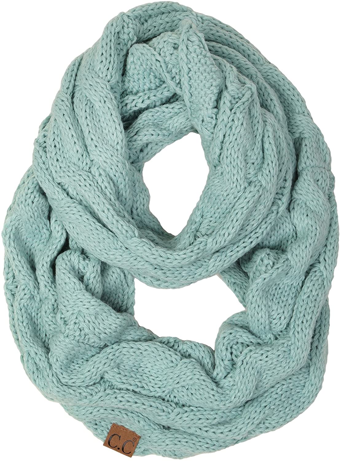 Skorter | Funky Junque’s Beanies Matching Ribbed Winter Warm Cable Knit Infinity Scarf