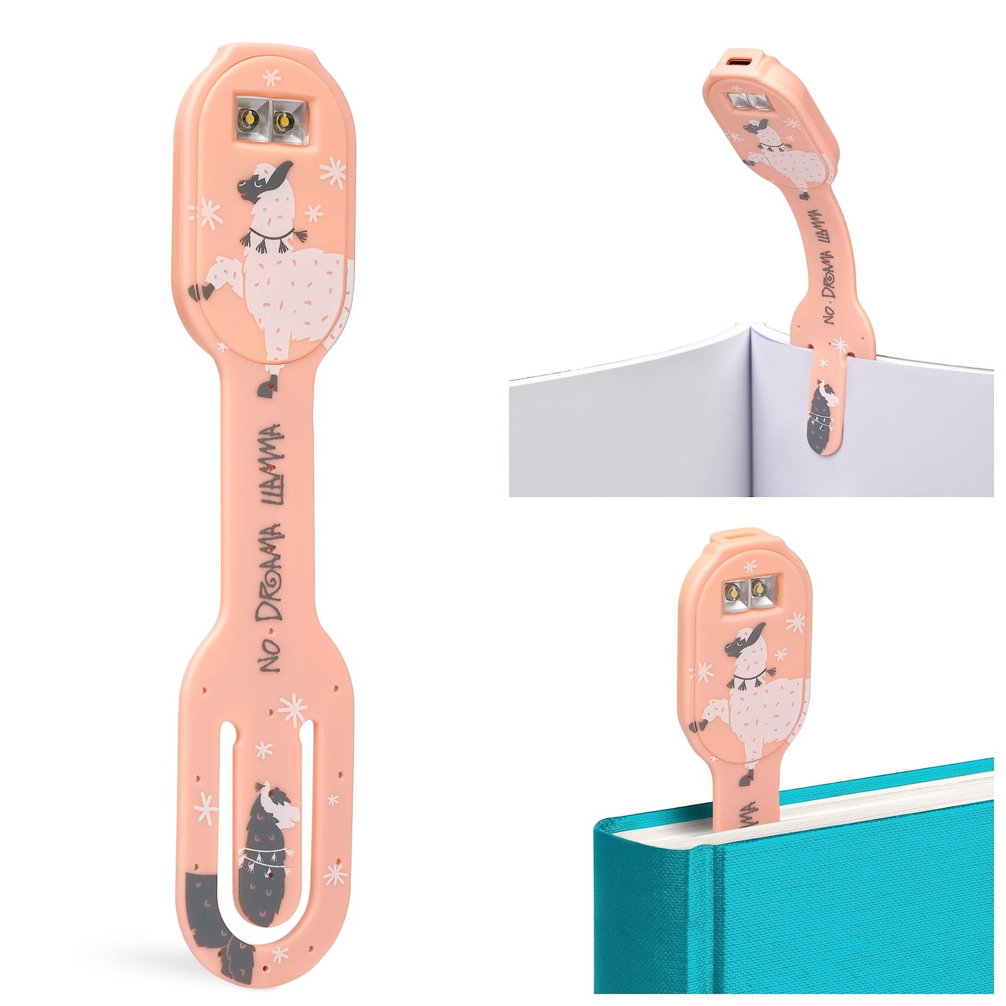 Skorter | Flexilight Led Bookmark Reading Light - Rechargeable Clip Light For Children & Adults, Lama