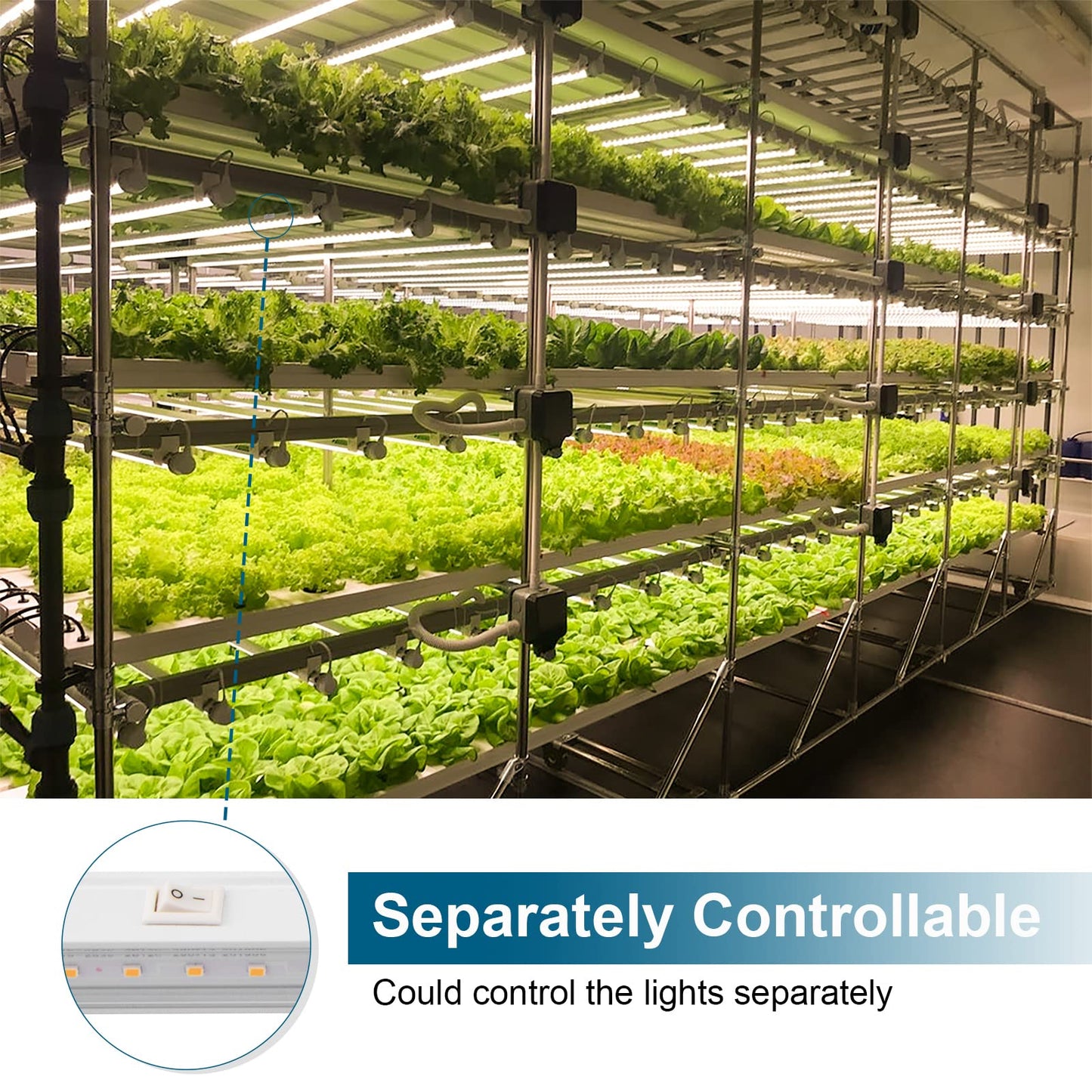 Skorter | Barrina 2Ft 40W Full Spectrum Led Grow Lights For Indoor Plants, Yellow, 4-Pack