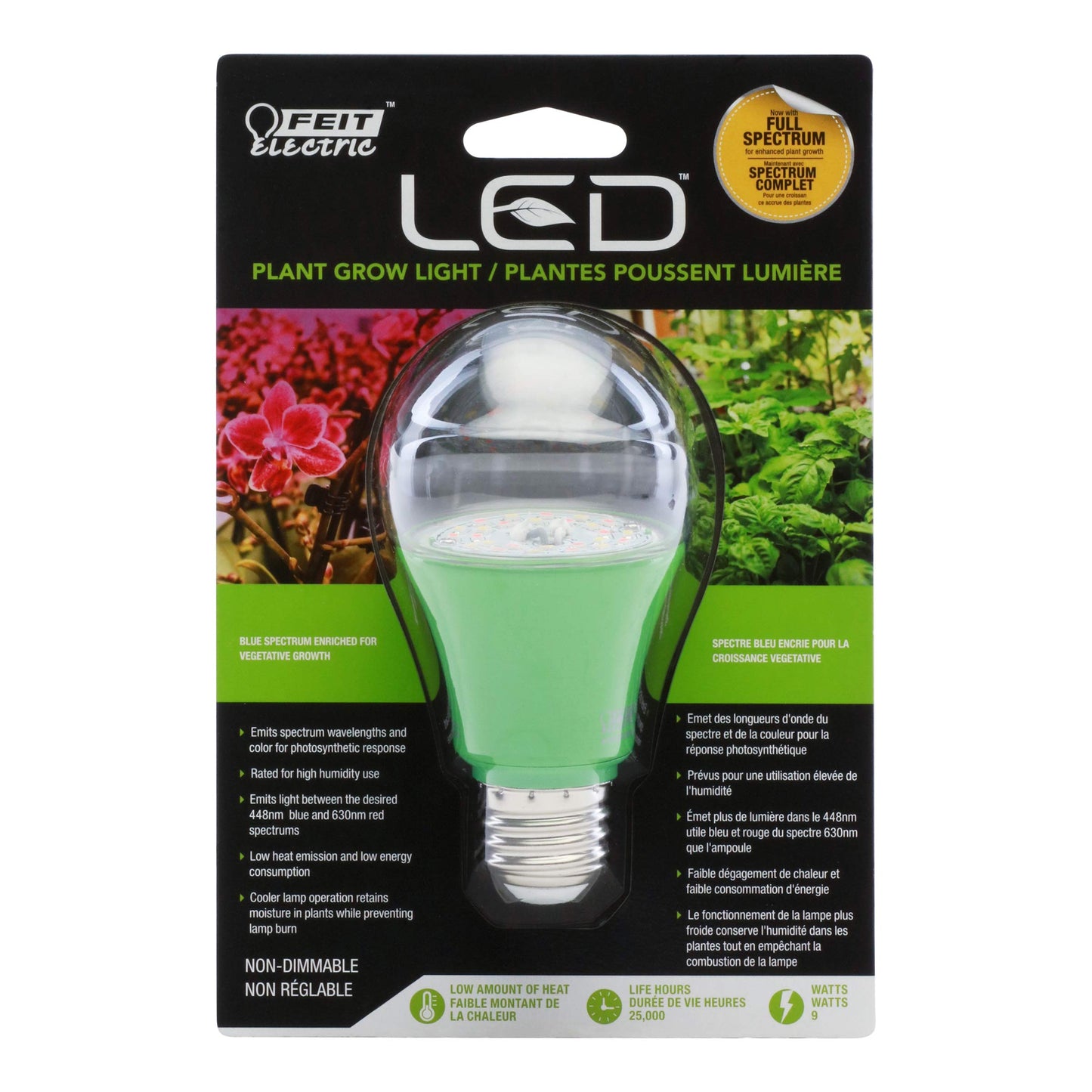 Skorter | Fat Electric Full Spectrum Led Grow Light Bulb, 60W Equivalent, Non-Dimmable, Green