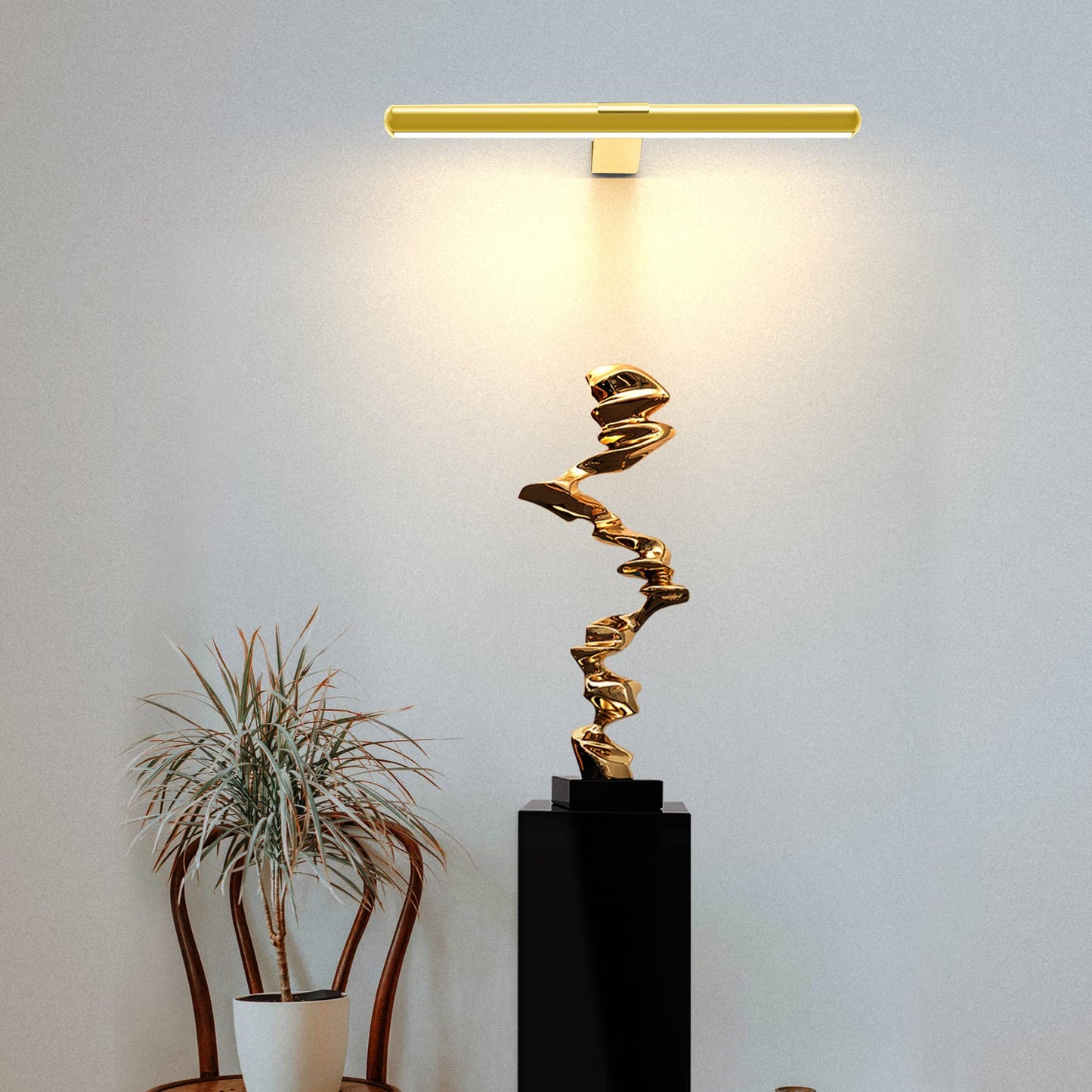 Skorter | Tintindoc 16" Wireless Rechargeable Battery Picture Light - Dimmable LED Art Light In Gold