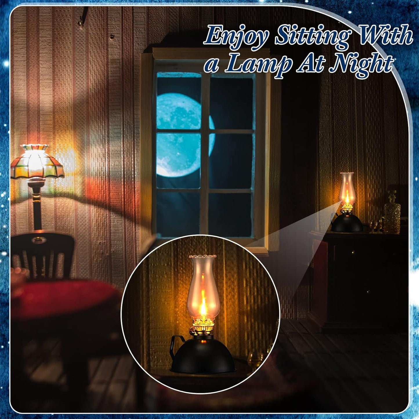 Skorter | Vintage-Style Glass & Metal Oil Lamps Set of 2 – Ardin