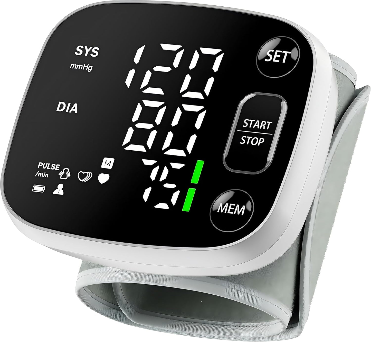 Skorter | Oklar Blood Pressure Monitors for Home Use Rechargeable Wrist Digital BP Machine Cuff with LED Backlit Screen, Voice Broadcast, 240 Memory Storage for 2 Users with Carrying Handle