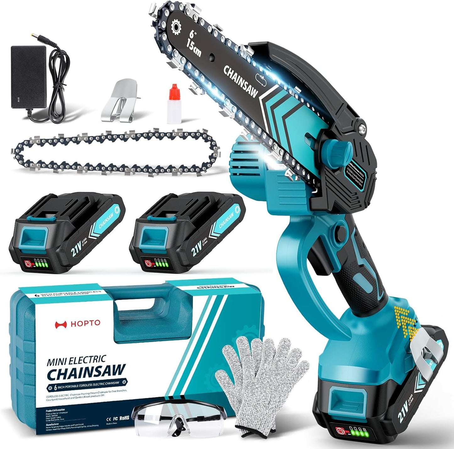 Skorter | Cordless Mini Chainsaw 6 Inch with LED Light & 21V Battery – TimberCut