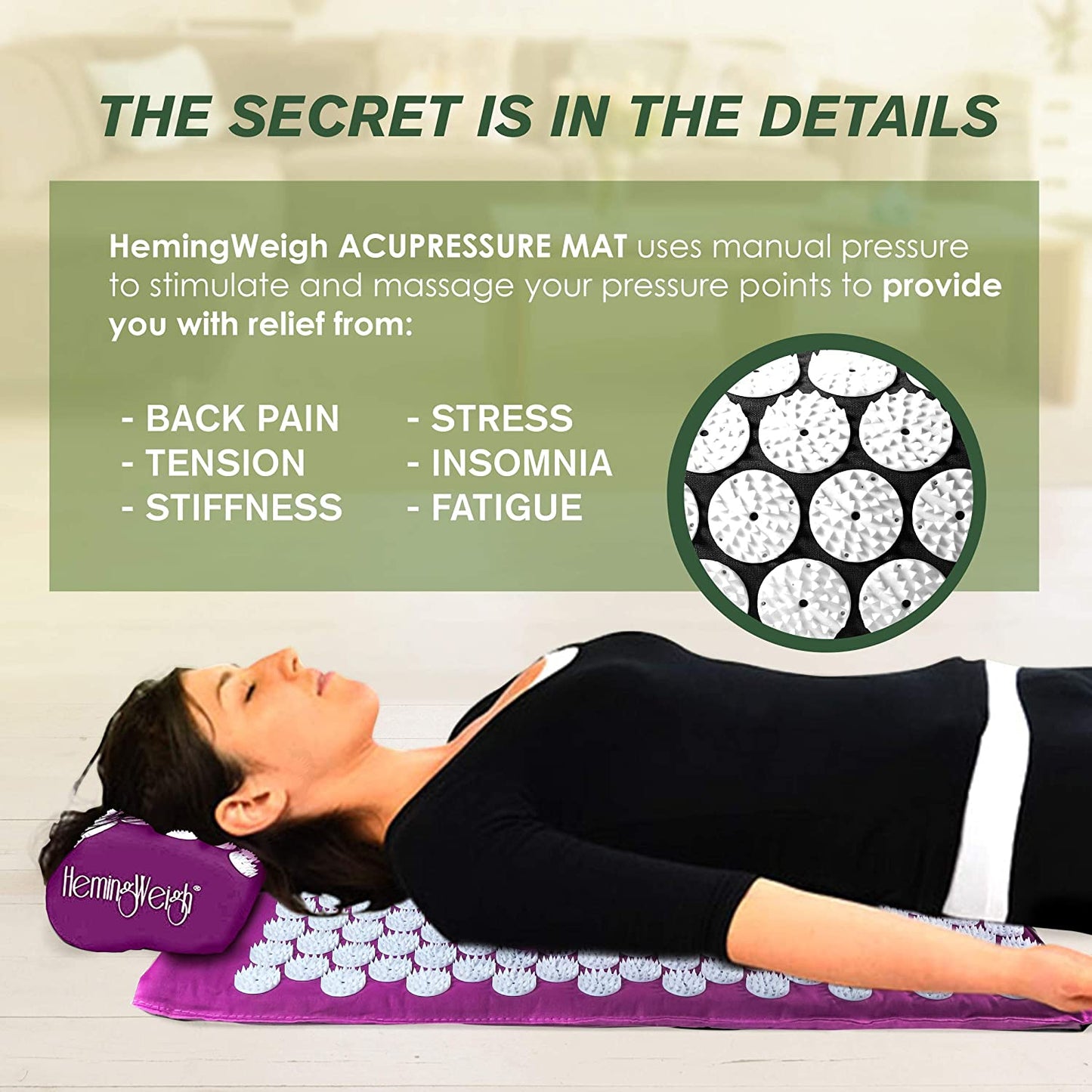 Skorter | Acupressure Pain Relief Massage Mat And Pillow Set