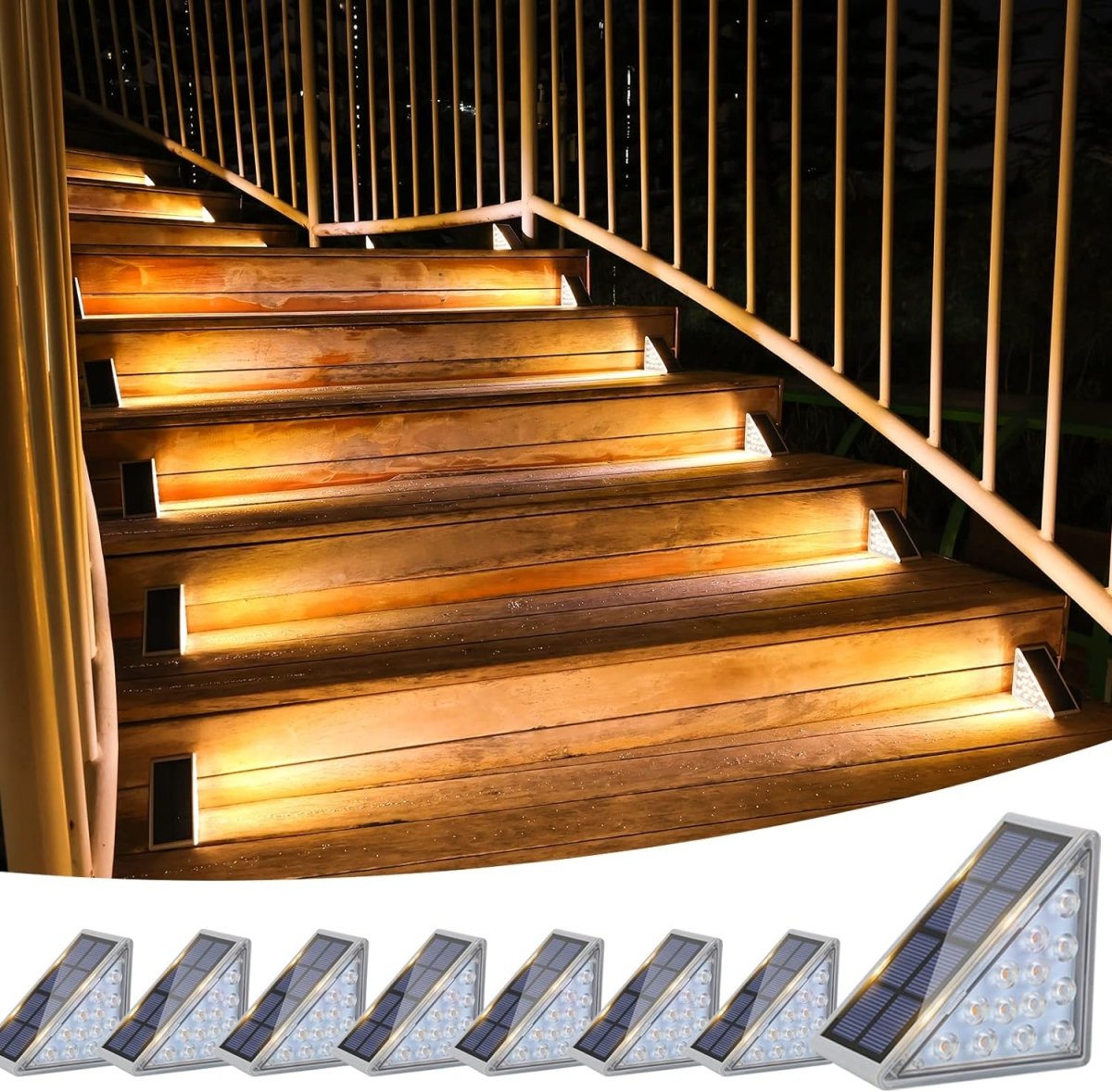 Skorter | Waterproof Solar LED Stair Lighting - Outdoor Lighting for Stairs, Paths, and Terraces