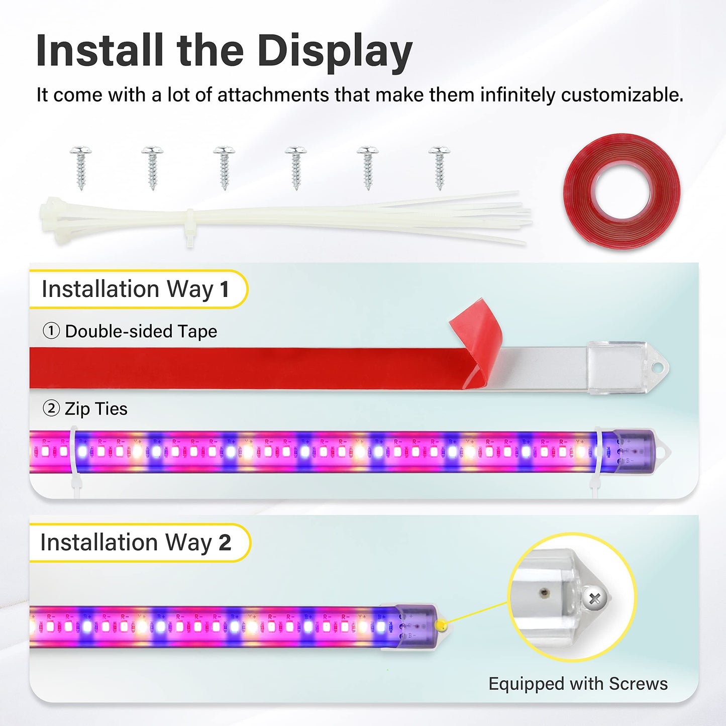 Skorter | Ipower 40W Full Spectrum Led Grow Light Strips with Timer, 10 Dimmable Levels, 6 Tubes