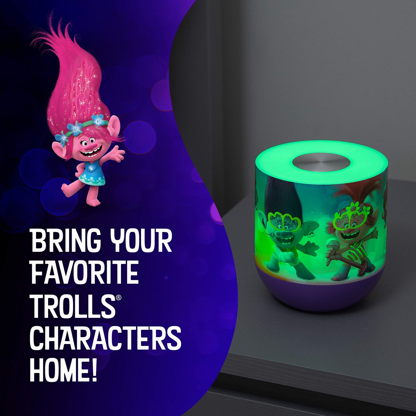 Skorter | Dreamworks Trolls World Tour LED Night Light, Dimmable RGB, Touch Sensor - Children's Room Decor