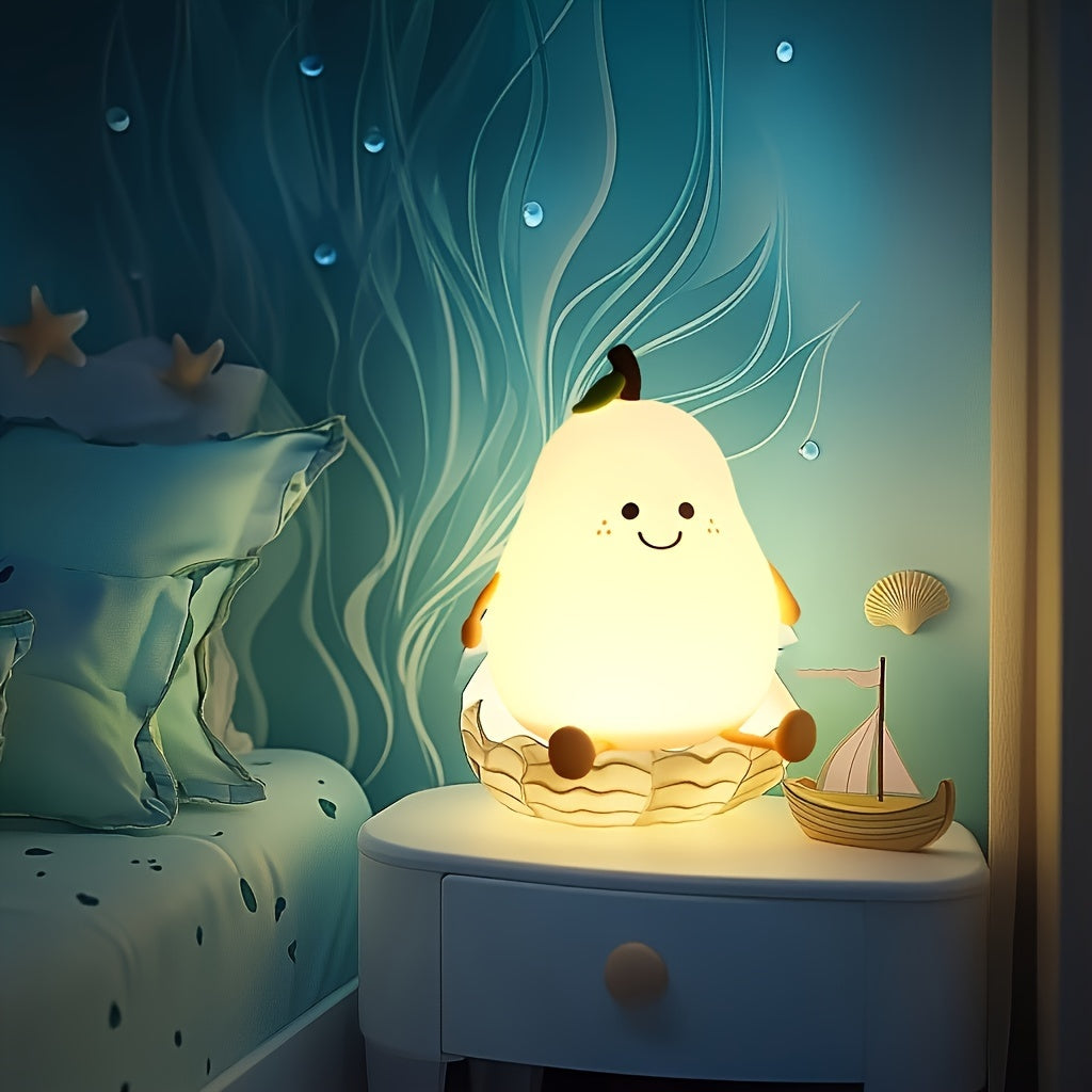 Skorter | PearGlow - USB Rechargeable Pear-Shaped LED Desk Lamp with Dimmable Features