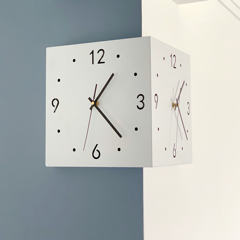 Skorter | New living room corner double-sided luminous creative clock wall lamp