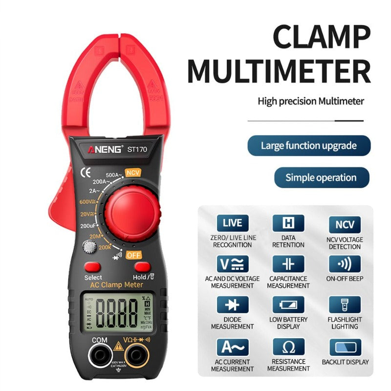 Skørter | Multifunction Clamp Meter AC/DC Voltage Current - Portable Handheld LCD Display