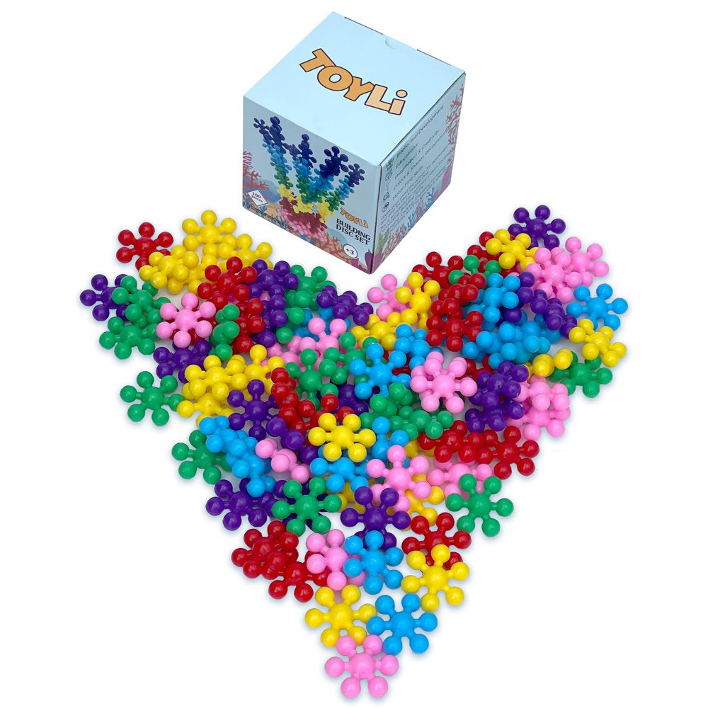 Skorter | 100 Pieces Building Discs Set - Multi-colored Connectable Block Bricks