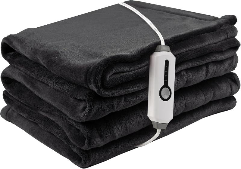 Skørter | Heated electric throw blanket, cozy flannel warming blanket with 4 heat levels