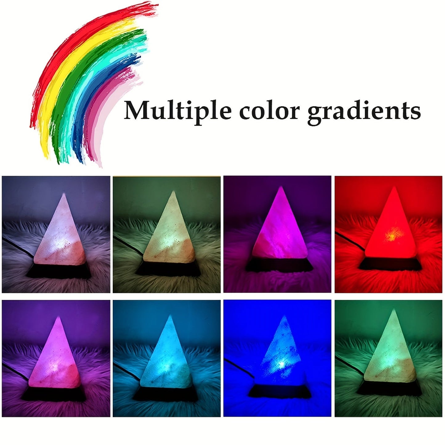 Skorter | Salt lamp - Handcrafted Himalayan salt lamp with 8-color changing LED, USB powered