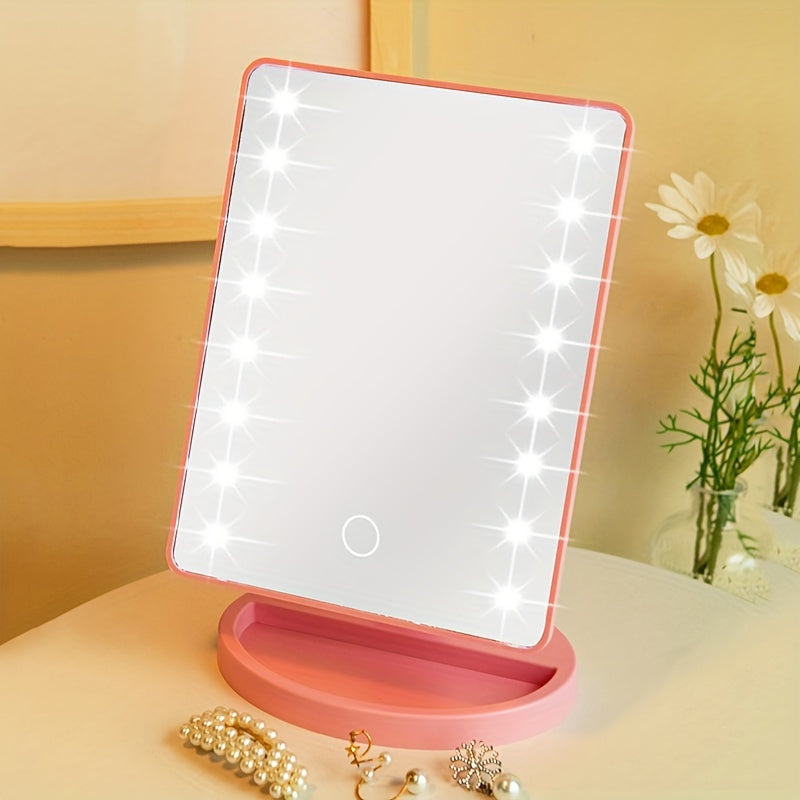 Skorter | 16LED Illuminated Makeup Mirror – Dual Power, With Touch Screen and Adjustable Brightness, USB Powered