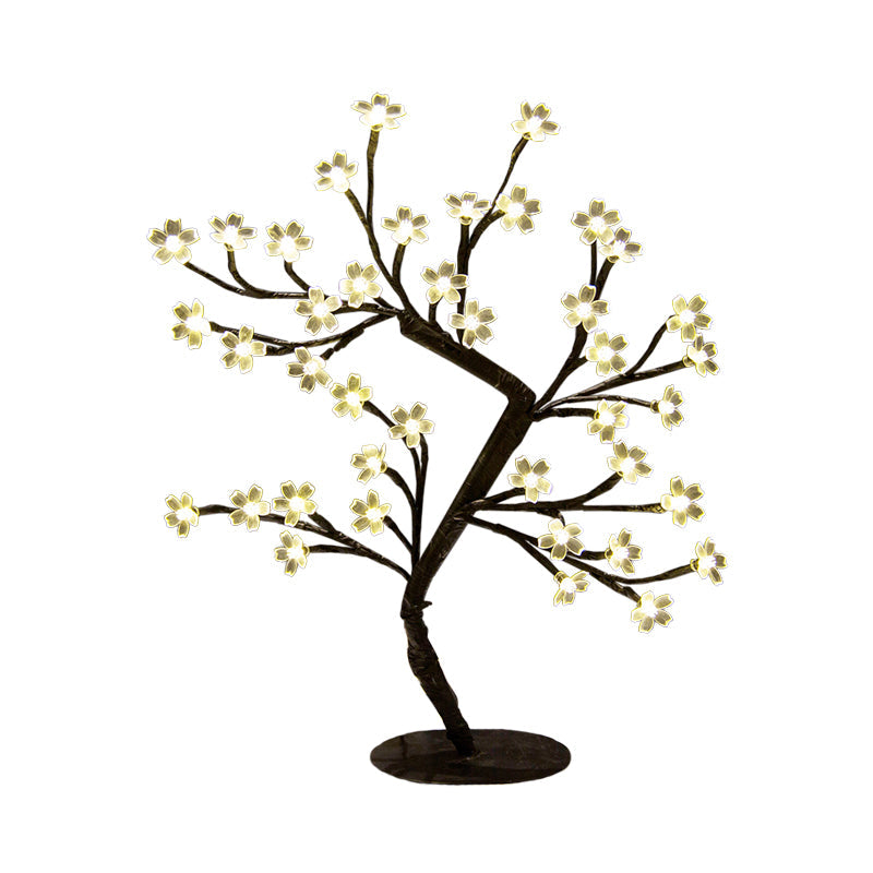 Skorter | ArtDeco Nightstand Lamp with Cherry Blossom Plastic Shade
