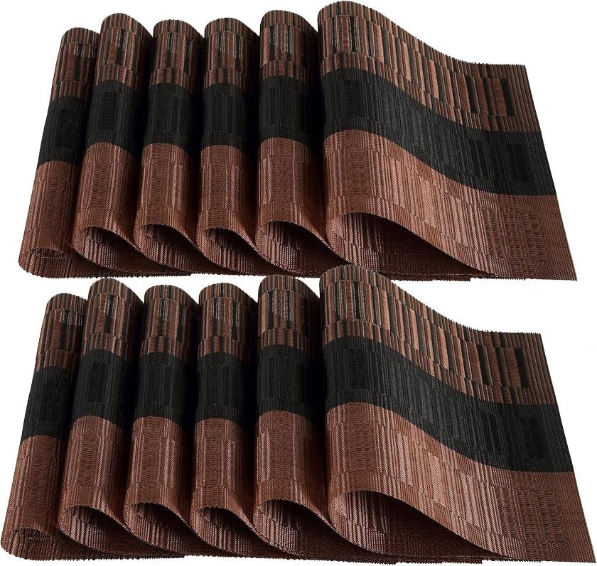 Skorter | 12 PCS Brown Washable Covers, Non-Slip Covers for Kitchen Dining Table