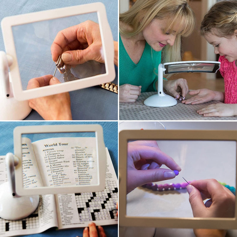 Skorter | Hands-Free LED Desk Magnifier – 3X Magnification for Precision Work