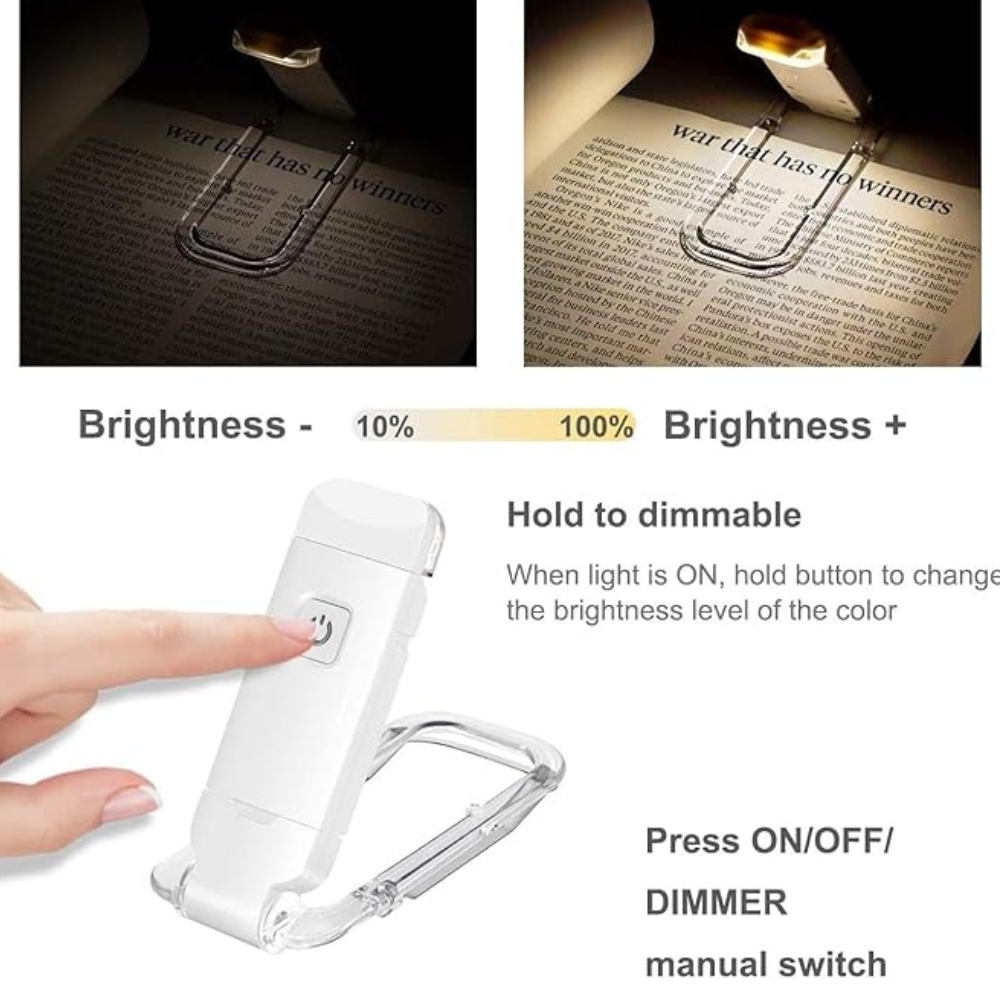 Skorter | Reading Lights - Adjustable LED Clip-on Rechargeable Skorter | Light, USB Powered for Reading in Bed, Best for Bookworms and Kids