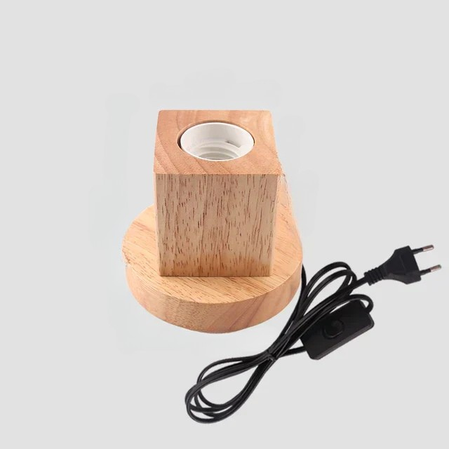 Skorter | RetroWood - Wood Table Lamp with Light Bulb for Atmospheric Lighting