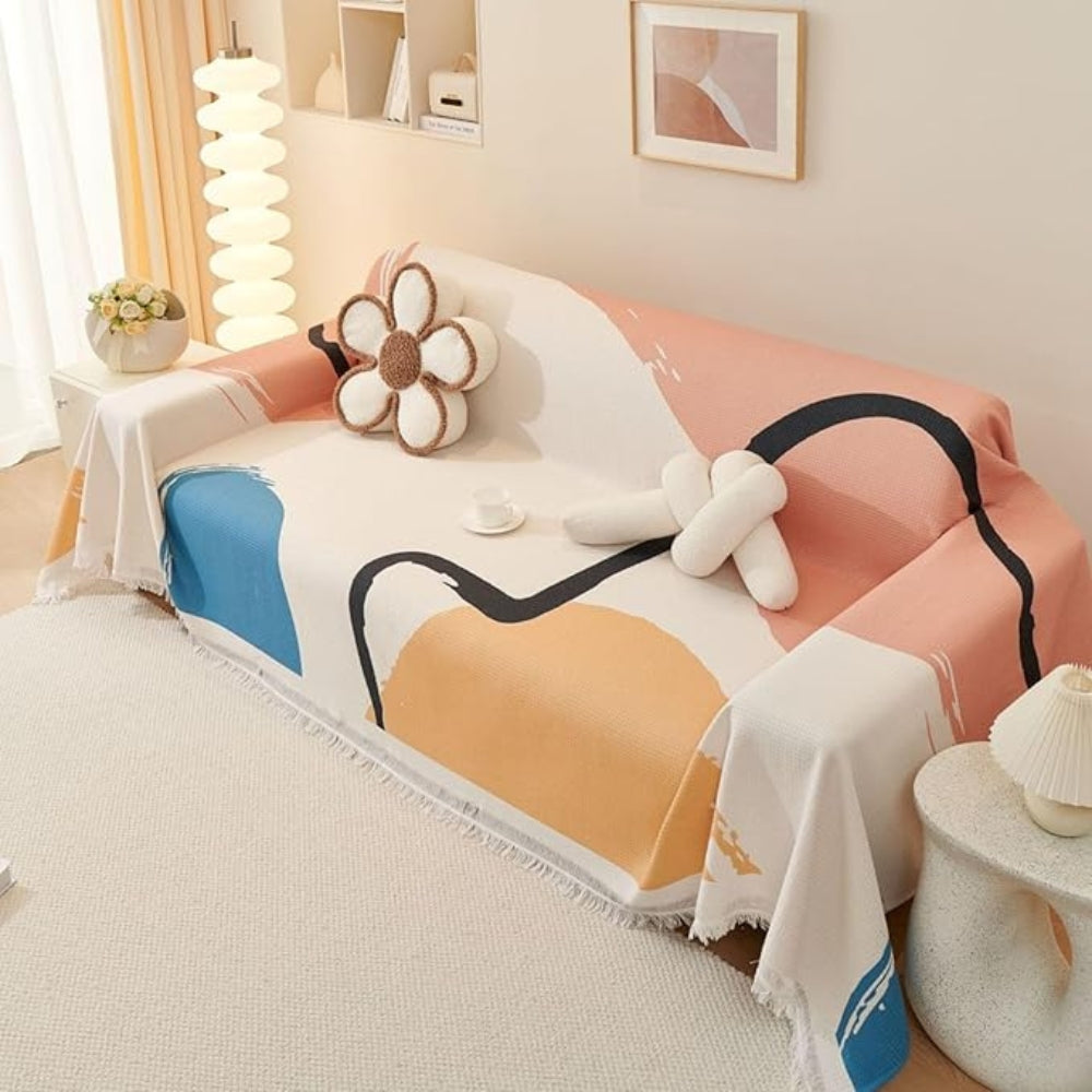 Skorter | Lumiere Abstract Tasseled Sofa Cover