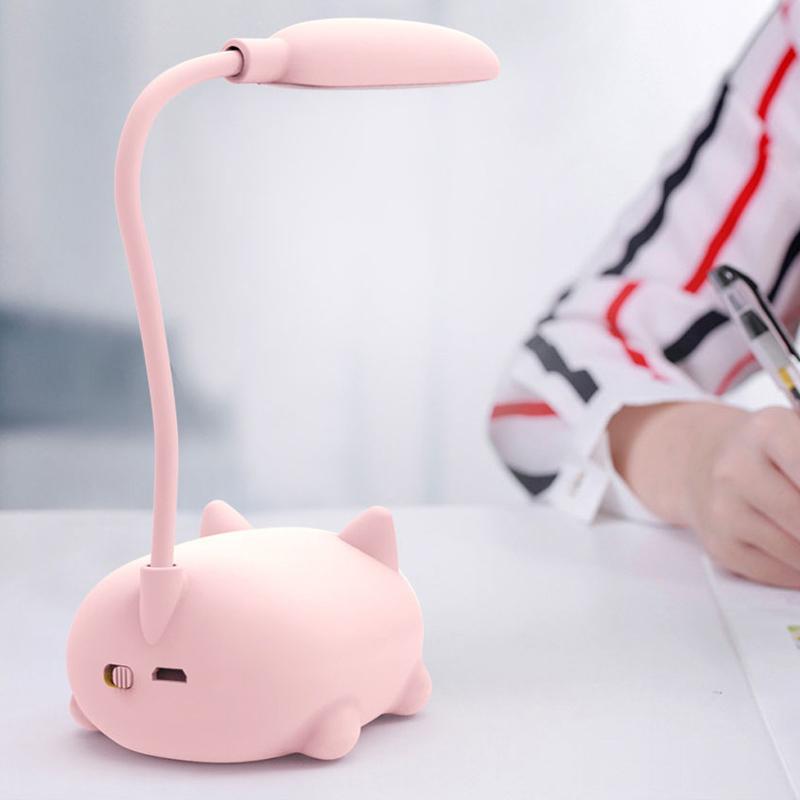 skorter | Mini Cartoon Cat LED Eye Protection Reading Light USB Rechargeable Desk Lamp