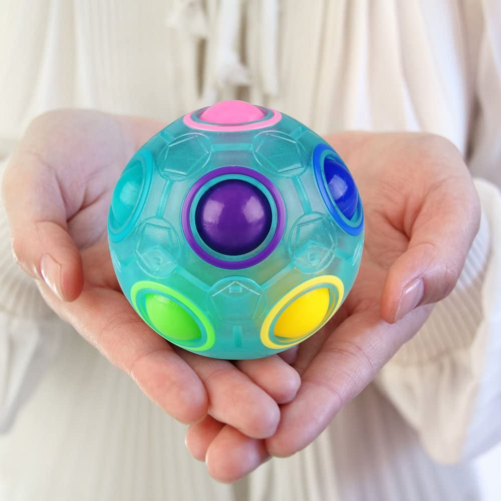 Skørter | Set with 2 Rainbow Puzzle Ball Cube Magic Rainbow Ball Puzzle Bundle Stress Fidget Ball Brain Teaser