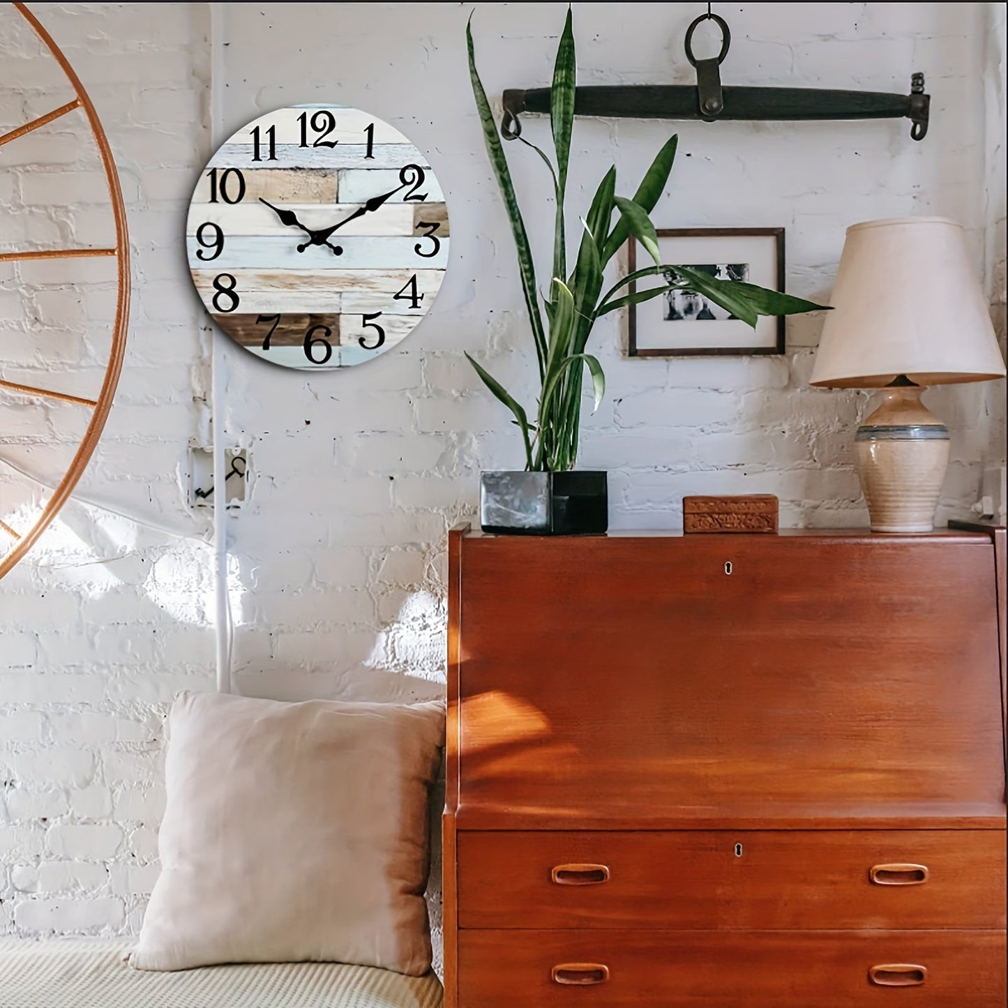 Skorter | Nautical Wall Clock - Silent Round Clock, Blue Theme for Outdoor and Indoor