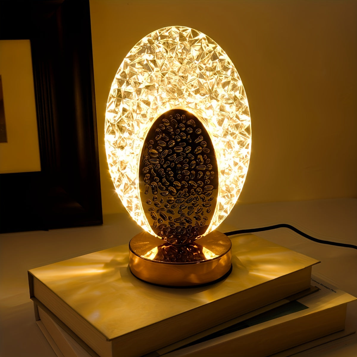 Skorter | FeatherLamp - USB Touch Table Lamp with Peacock Feather Design, Infinite Dimmable LED Light