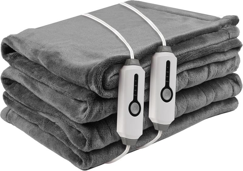 Skørter | Heated electric throw blanket, cozy flannel warming blanket with 4 heat levels