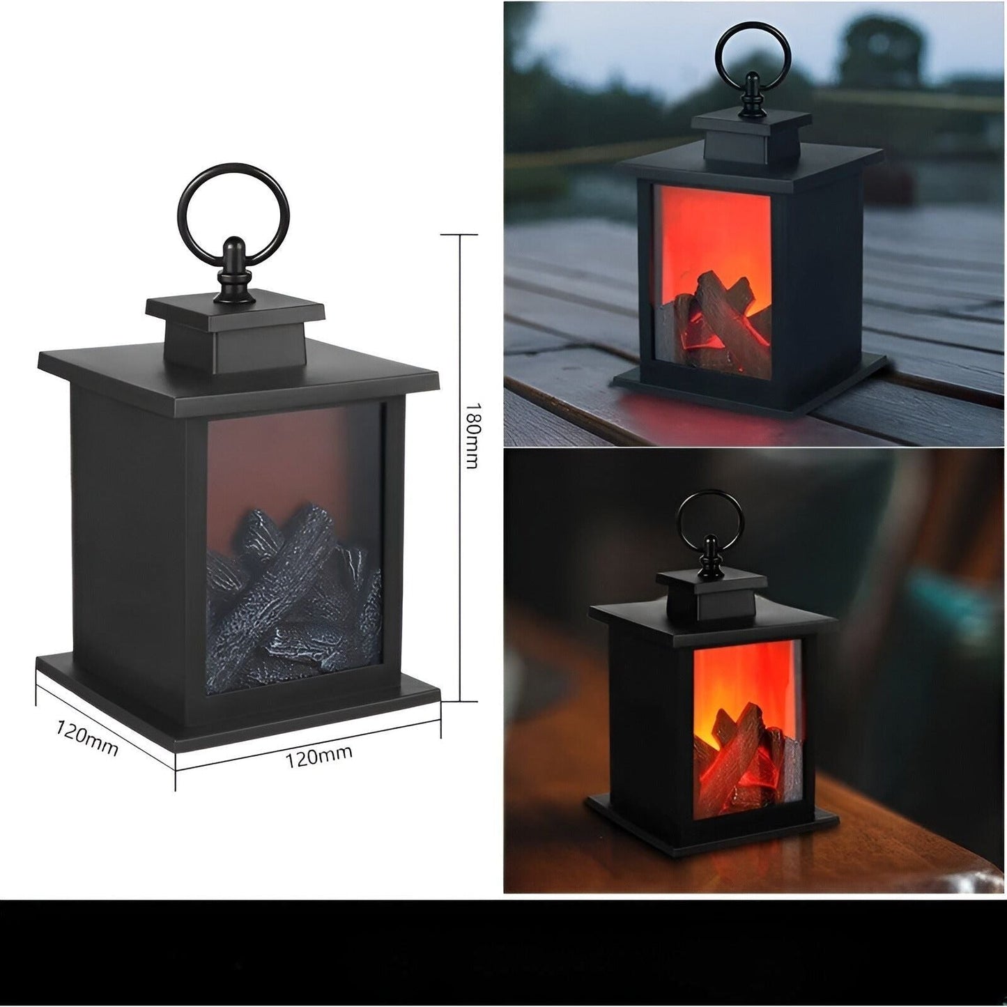 Skorter | RadiantFlame LED Lantern – Realistic Flame Table Lamp for Cosy Ambient Lighting