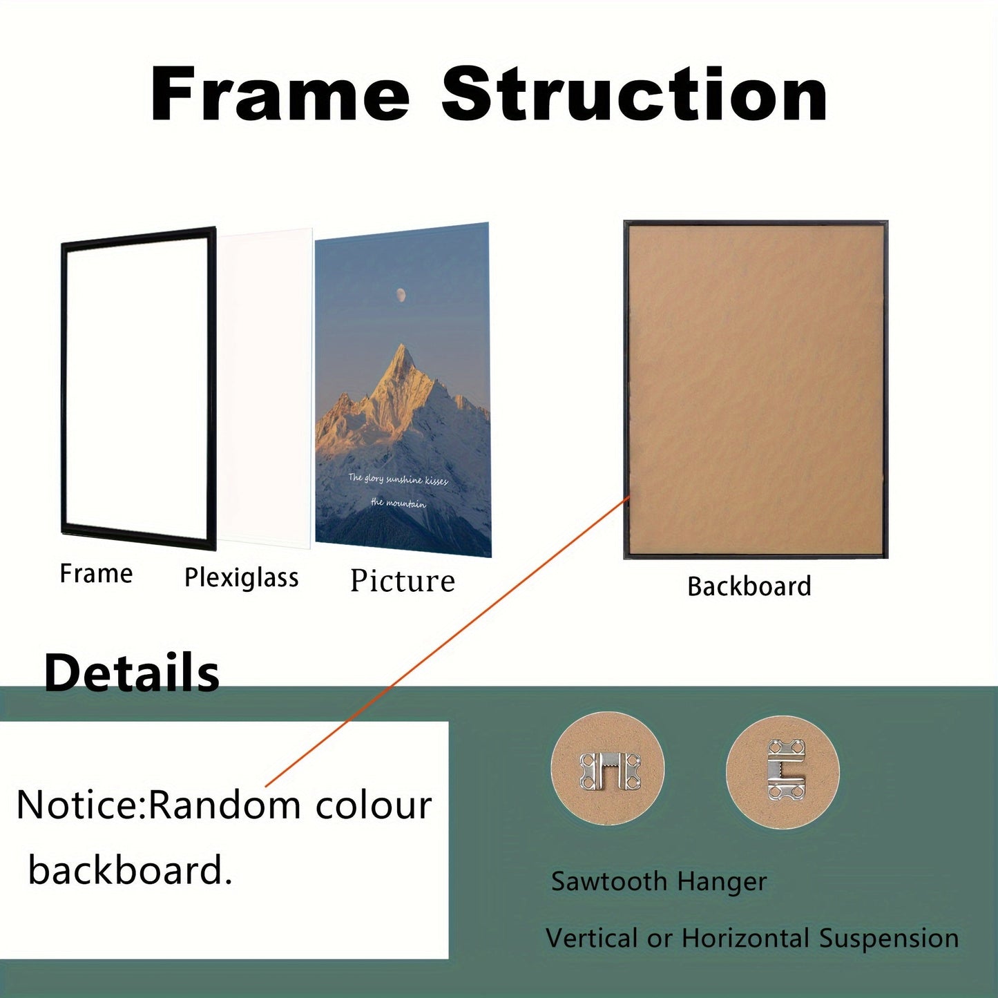 Skorter | 1 piece Classic Simple Style Picture Frame - Suitable for Wall Decoration, Large Picture Frame for Paintings and Gifts