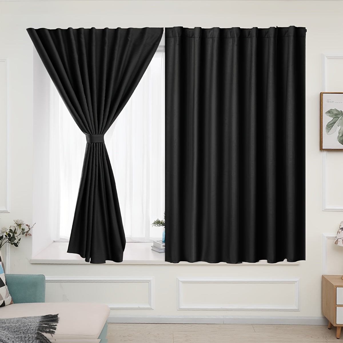 Skorter | Blackout Curtains - 2 Pieces Blackout Curtain Panels for Bedroom and Living Room