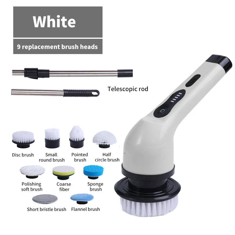 Skorter | 9-in-1 Electric Spin Cleaning Brush with LED Display – 1+1 FREE