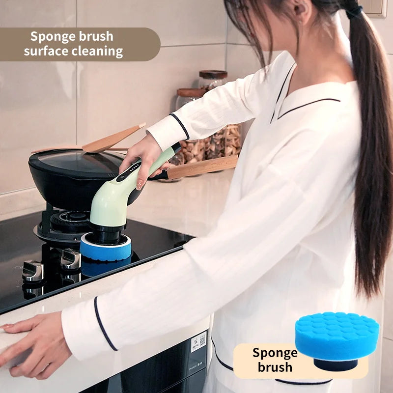 Skorter | 9-in-1 Electric Spin Cleaning Brush with LED Display – 1+1 FREE