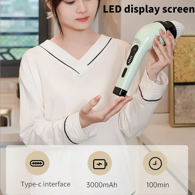 Skorter | 9-in-1 Electric Spin Cleaning Brush with LED Display – 1+1 FREE