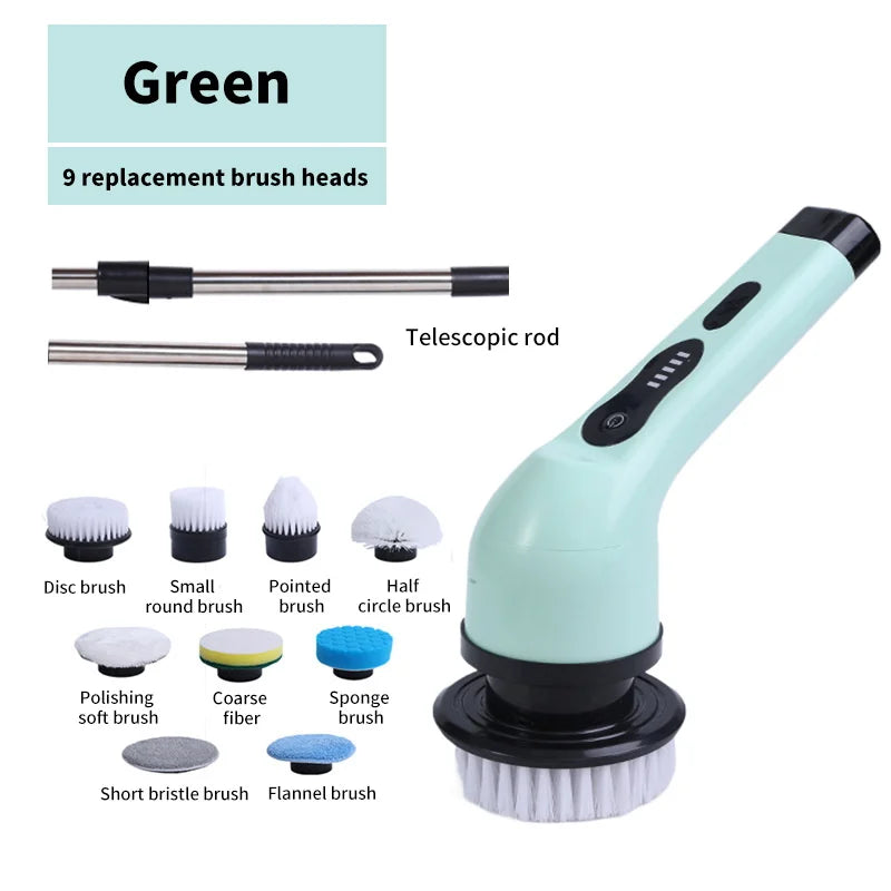 Skorter | 9-in-1 Electric Spin Cleaning Brush with LED Display – 1+1 FREE