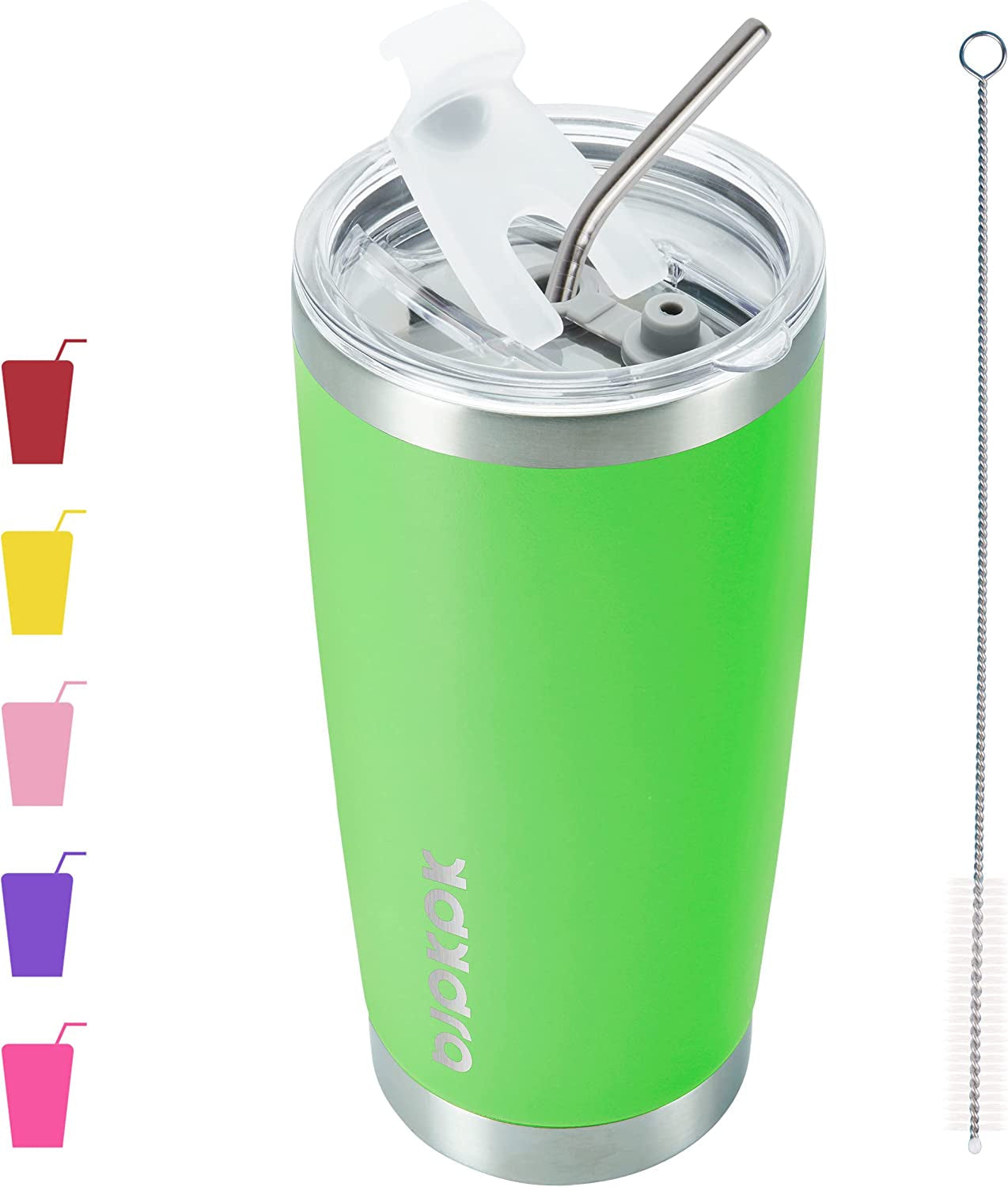 Skørter | 20 oz Insulated Glass With Lid And Straw In Stainless Steel Coffee Tumbler Cup, Green