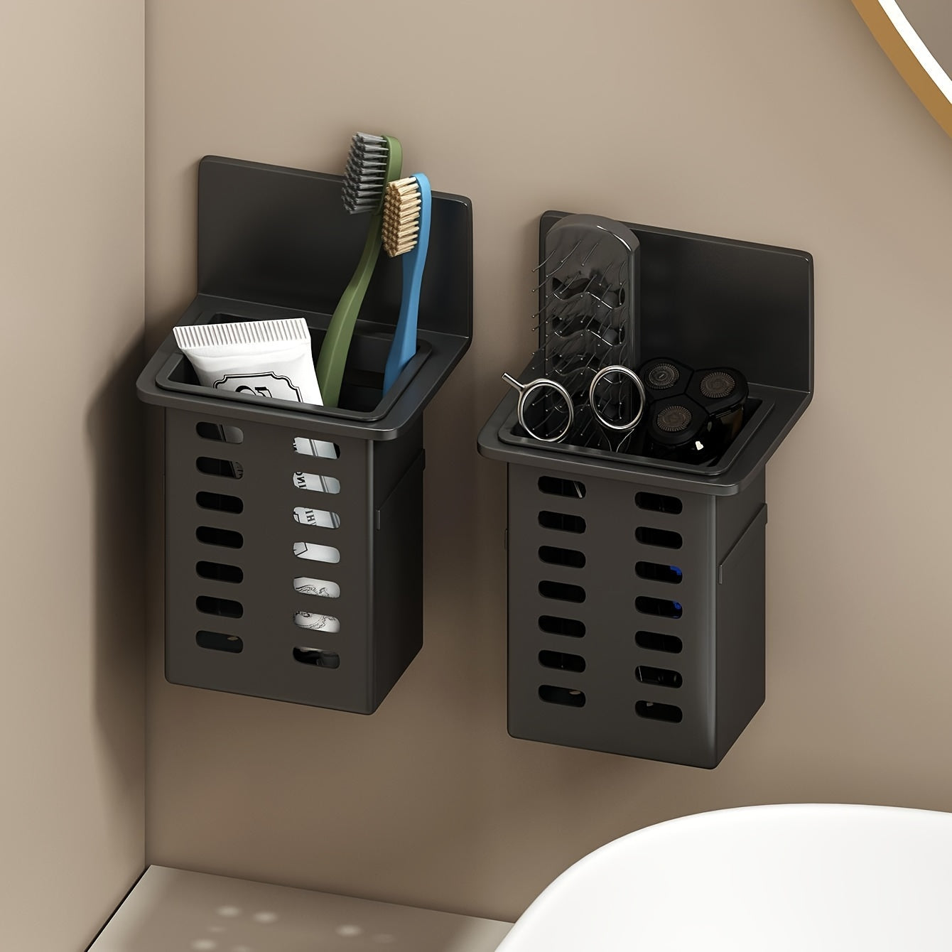 Skorter | Black Cosmetic Rack – Drill-Free Wall-Mounted Storage Shelf
