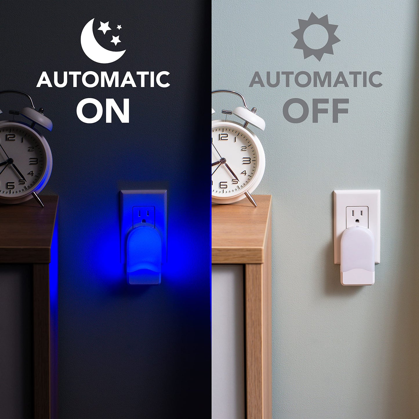 Skorter | Sunbeam 3-in-1 Instabeam LED Night Light - Clear White & Soothing Blue, Rechargeable, Twilight to Dawn