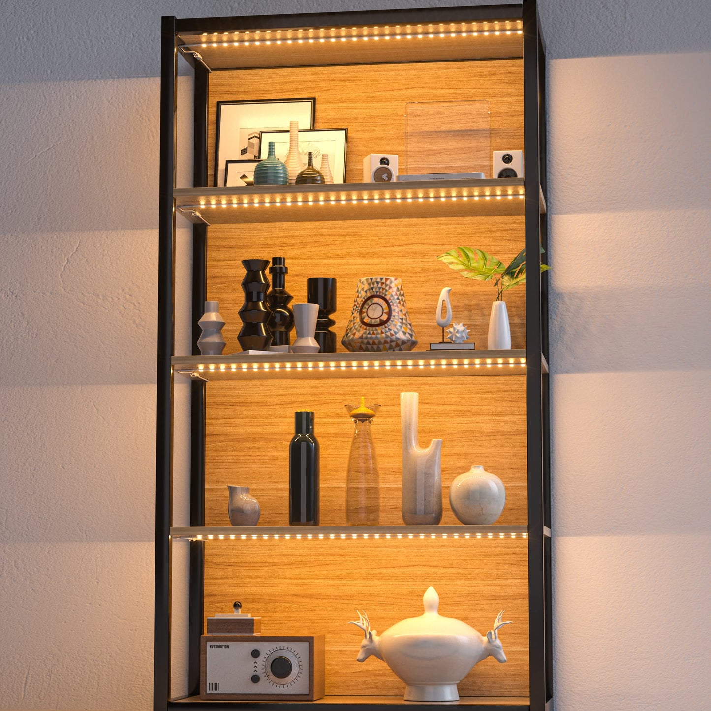 Skorter | Wobane LED Shelf Lighting Kit, 4Pcs 20" Warm White Strip Lights For Cabinets & Displays