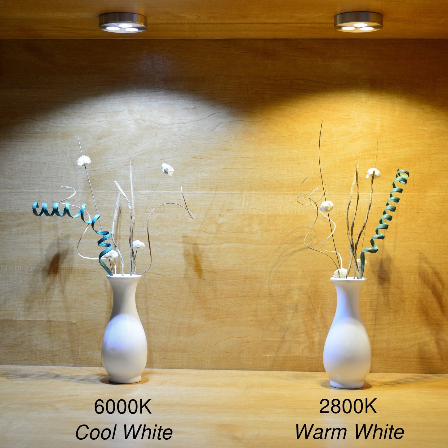 Skorter | Abi 5X 3W Led Puck Light - Warm White 2800K, 240Lm, Under Cabinet & Display Cabinet Lighting