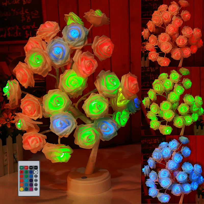 Skorter | Rosewood Night Lamp with Remote Control - 16 Colors Adjustable