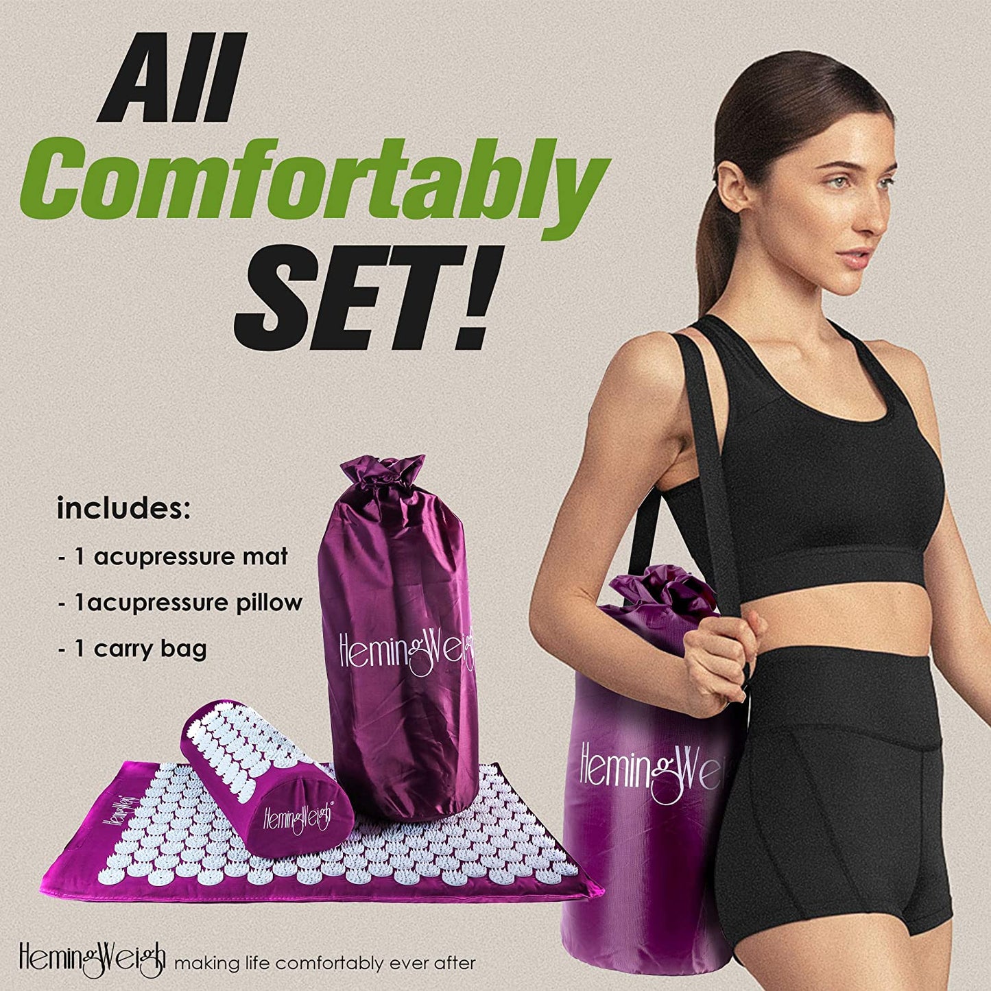 Skorter | Acupressure Pain Relief Massage Mat And Pillow Set